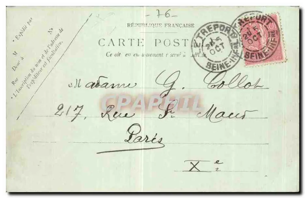 Le Tréport — Der Calvarienberg am Kliff — Madelien, n°37 - Rückseite