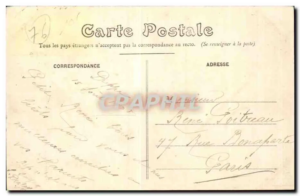 Dieppe — O velho Castelo — Editor F. Fandand, n° 301 - Verso