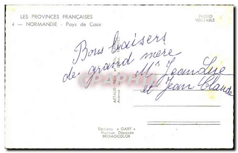 Normandia — Pays de Caux — Edizioni Gaby - Verso