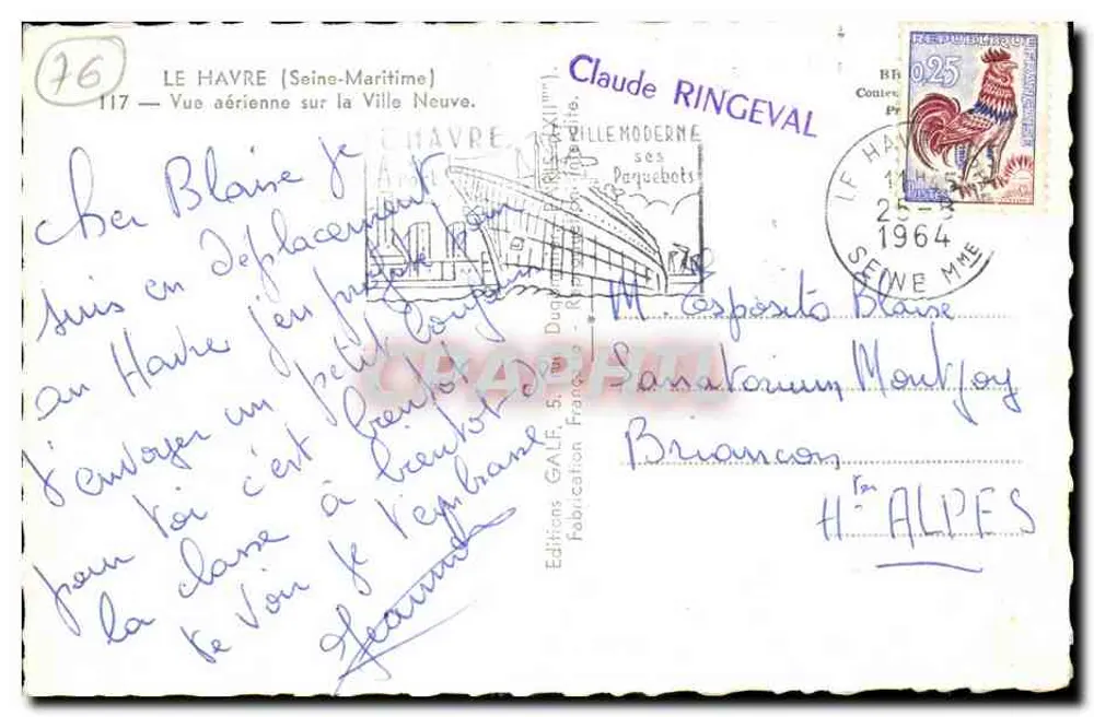 Le Havre (Seine-Maritime) — Luftbild der Neustadt — Éditions GALF - Rückseite