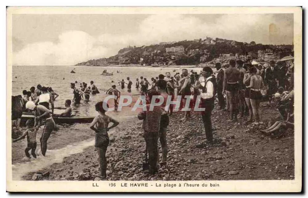 Le Havre — A praia na hora do banho — LL 196 - Frente