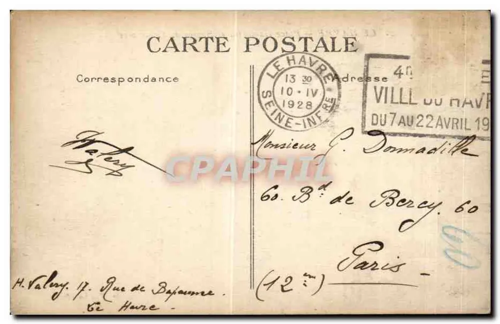 Le Havre — Place Gambetta und Bassin du Commerce — G. F., Le Havre - Rückseite