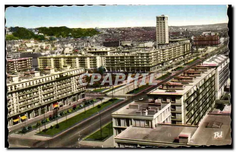 Vista aérea de Le Havre — editor Sociedad Nueva de Ediciones Thiers - Anverso