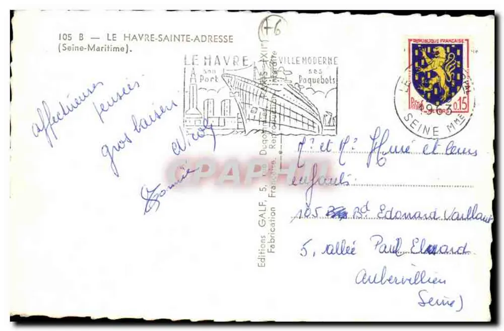 Le Havre — Vista panorâmica — Edições Galf - Verso
