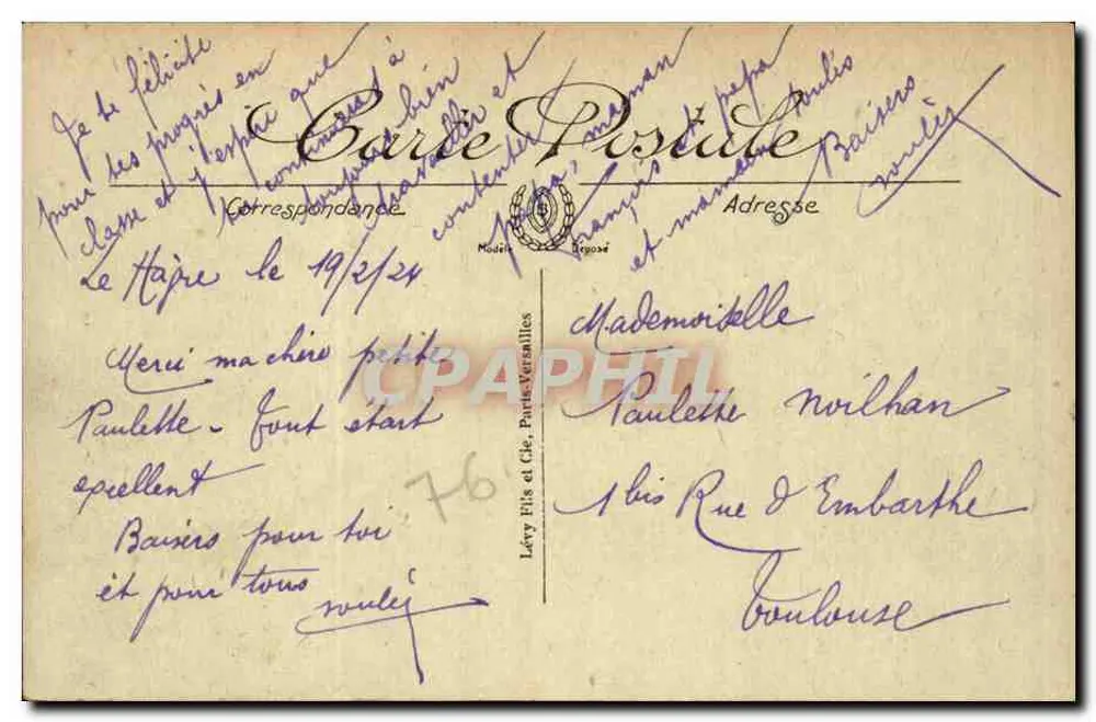 Le Havre — Krabbenfang — Boulevard Albert Ier bei Ebbe - Rückseite
