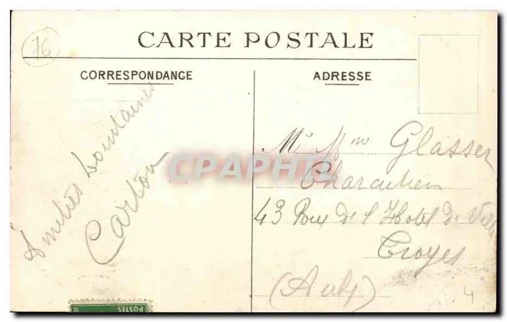 Le Tréport — Die Villen am Strand — C.A.B. n°28 - Rückseite
