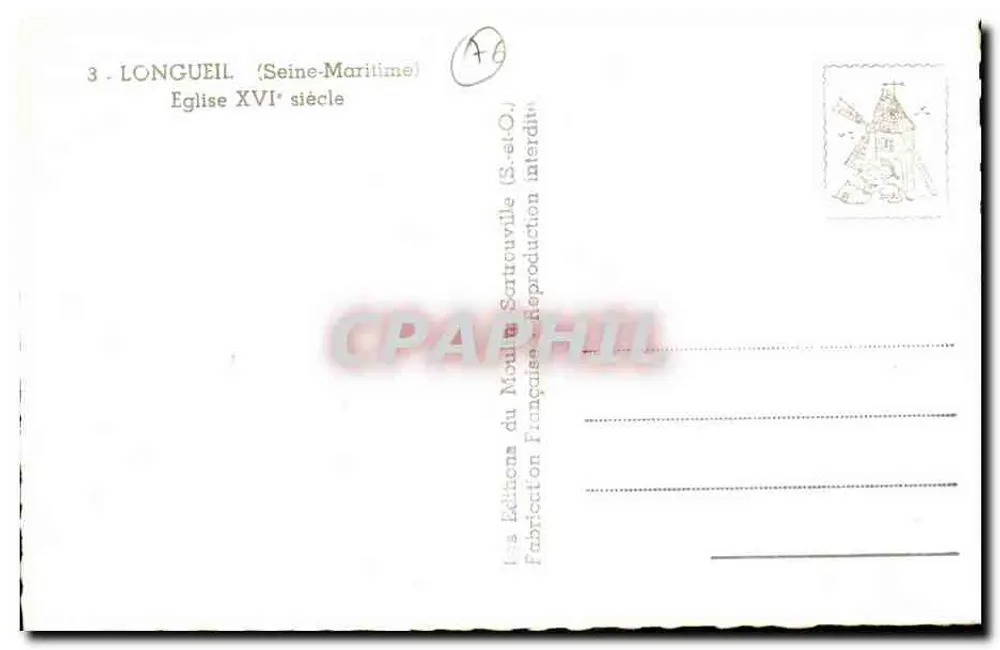 Longueil — Igreja do século XVI — Éditions du Moulin Sartouville - Verso