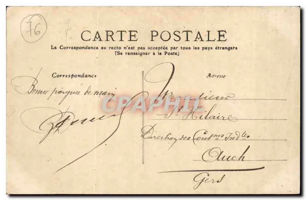 Fécamp — Vue sur la Plage — L. J. (n°83) - Verso