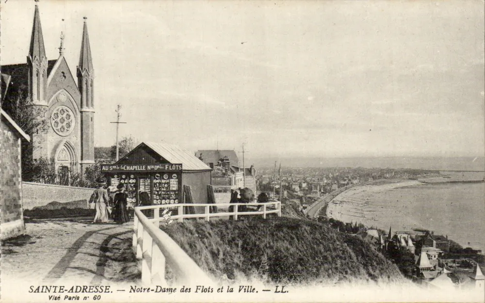 Sainte-Adresse — Ansicht der Notre-Dame des Flots und der Stadt — LL. Visé Paris n° 60 - Vorderseite