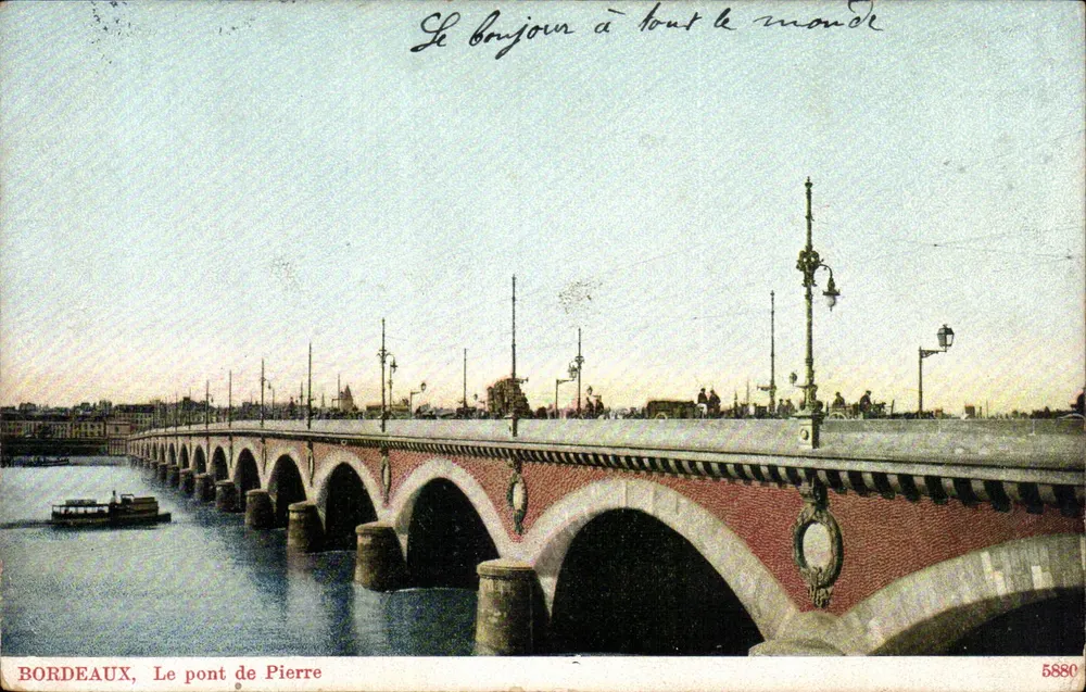 Bordeaux, O ponte de Pierre — Fototipia Charles Chambron, n° 5880 - Frente