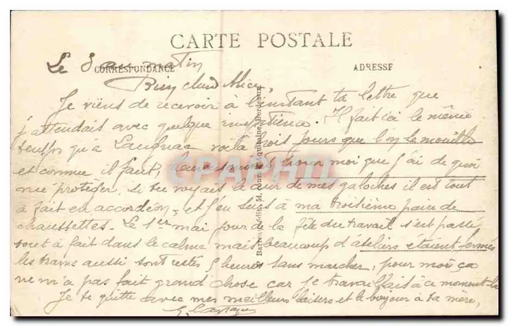 Bordeaux — A Rade — 95 - Verso