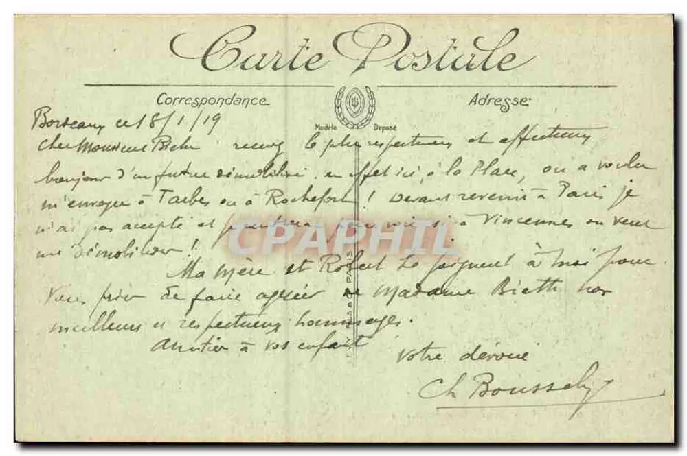 Bordeaux — O Grande Teatro — LL. n°198 - Verso