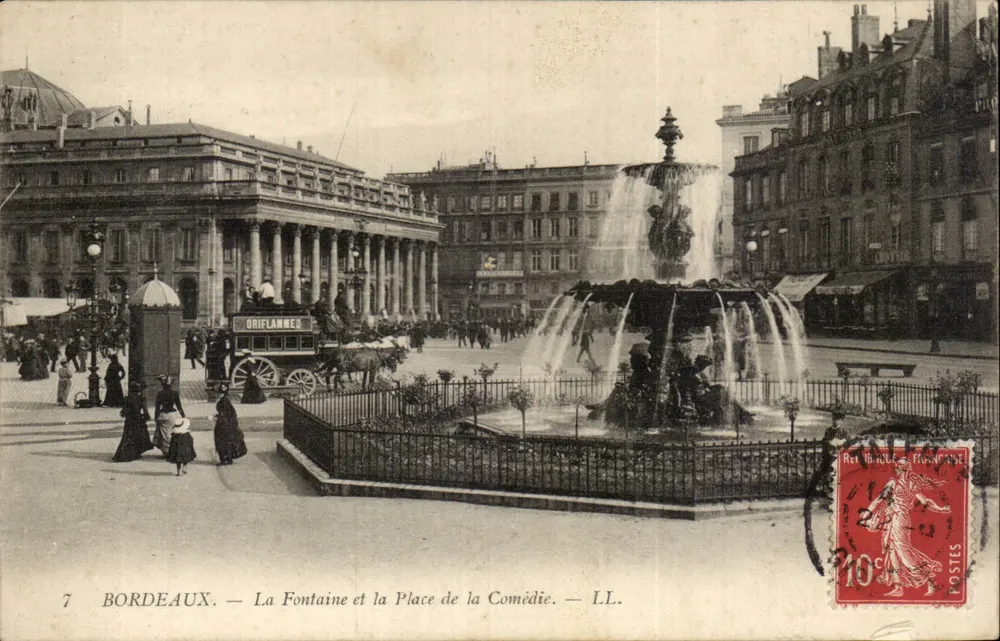 Bordeaux — La Fontaine und die Place de la Comédie — LL. - Vorderseite