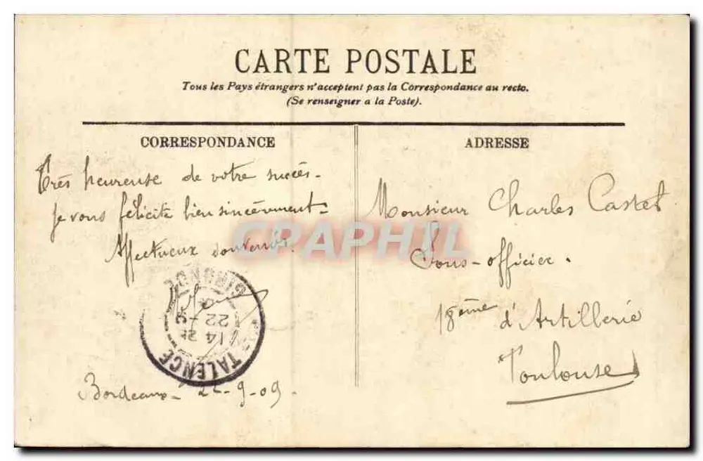 Bordeaux — La Fontaine und die Place de la Comédie — LL. - Rückseite
