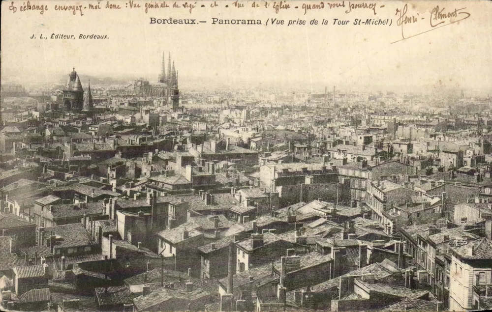 Bordeaux — Panorama (Aussicht vom Turm Saint-Michel) — J. L., Verleger, Bordeaux - Vorderseite