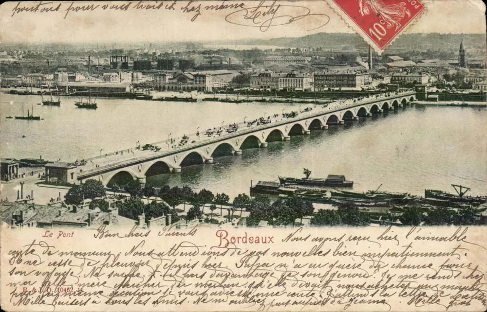 O Ponte Bordeleaux — Bordeaux — editor B. & J. (10462) - Frente