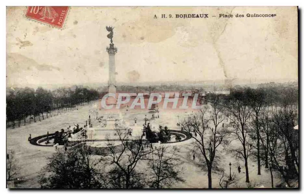 Bordeaux — Praça dos Quinconces — A. H. 9 - Frente
