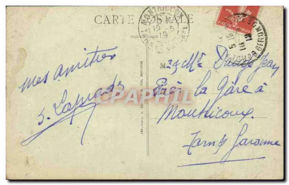 Bordeaux — Praça dos Quinconces — A. H. 9 - Verso