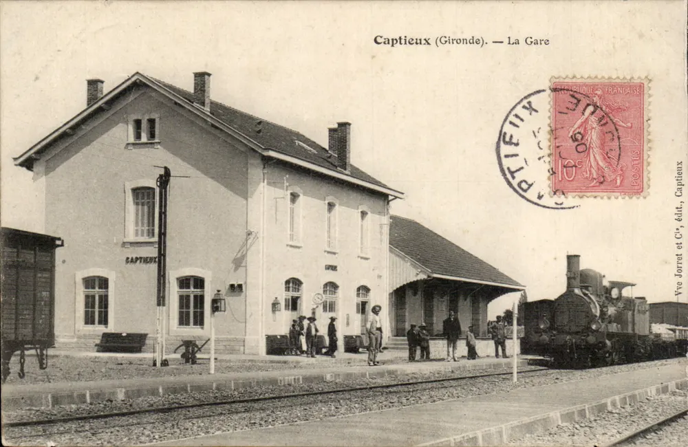 Captieux (Gironde) — A Estação — Vve Jorret e Cie, editor - Frente