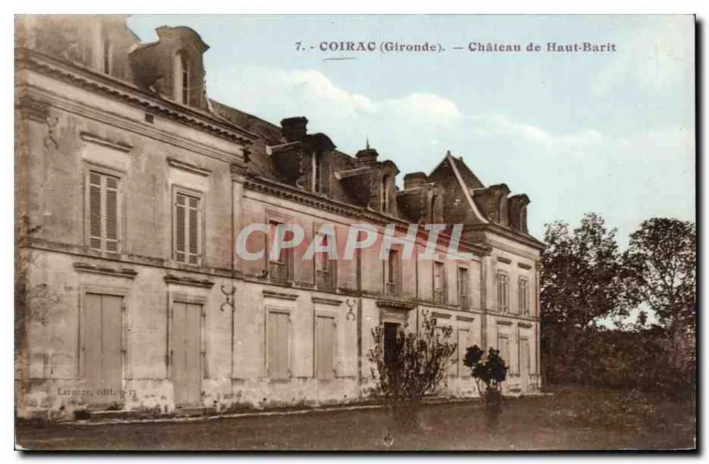 Coirac (Gironde) — Castelo de Haut-Barit — Laronze, Edição 1937 - Frente