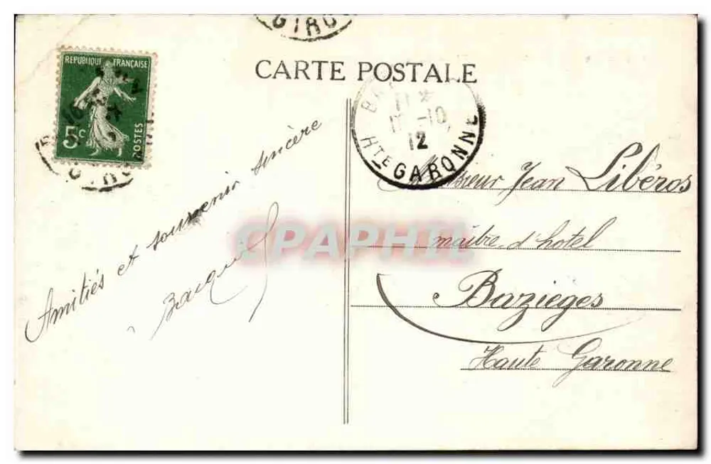 Bordeaux — Place de la Comédie — A.H. 59 - Verso