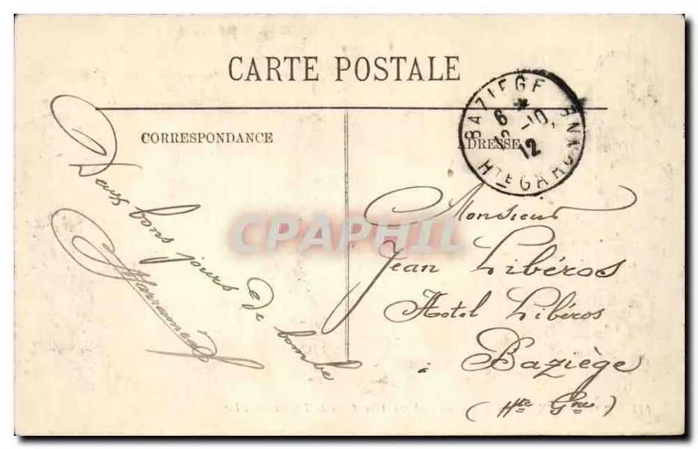 Bordeaux — Die Statue von Gambetta und die Alleen von Tourny — LL. n°144 - Rückseite