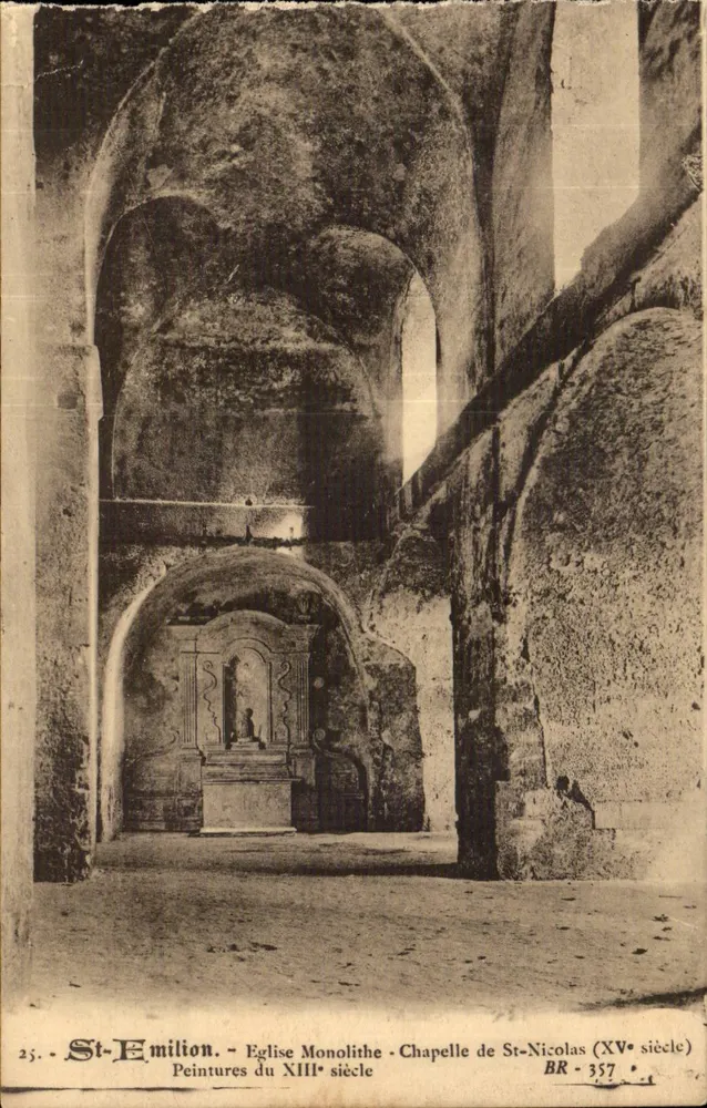 St-Emilion - Monolithische Kirche und Kapelle St-Nicolas - BR 357 - Vorderseite