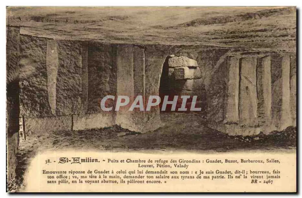 St-Émilion - Brunnen und Zufluchtsraum der Girondins — Bloc frères, Verleger, Bordeaux, n° 38 - Vorderseite