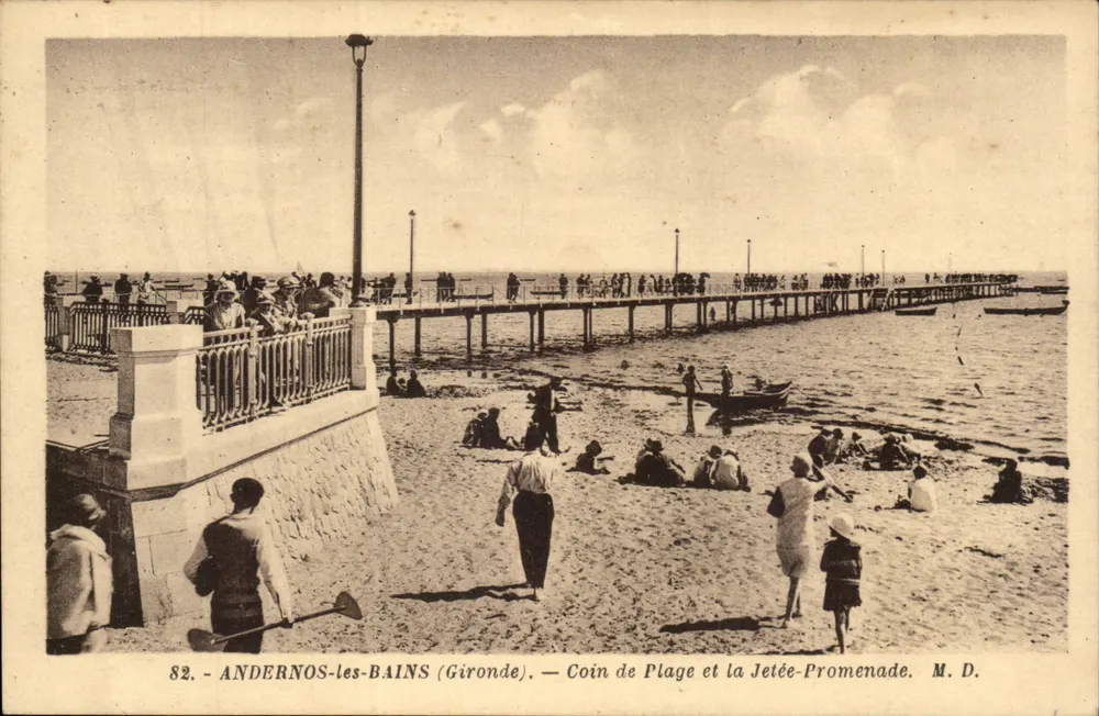 Andernos-les-Bains (Gironde) — Ecke der Strandpromenade und der Pier — M.D. - Vorderseite