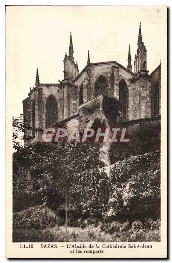 Bazas — Die Apse der Kathedrale Saint-Jean und die Mauern - Vorderseite