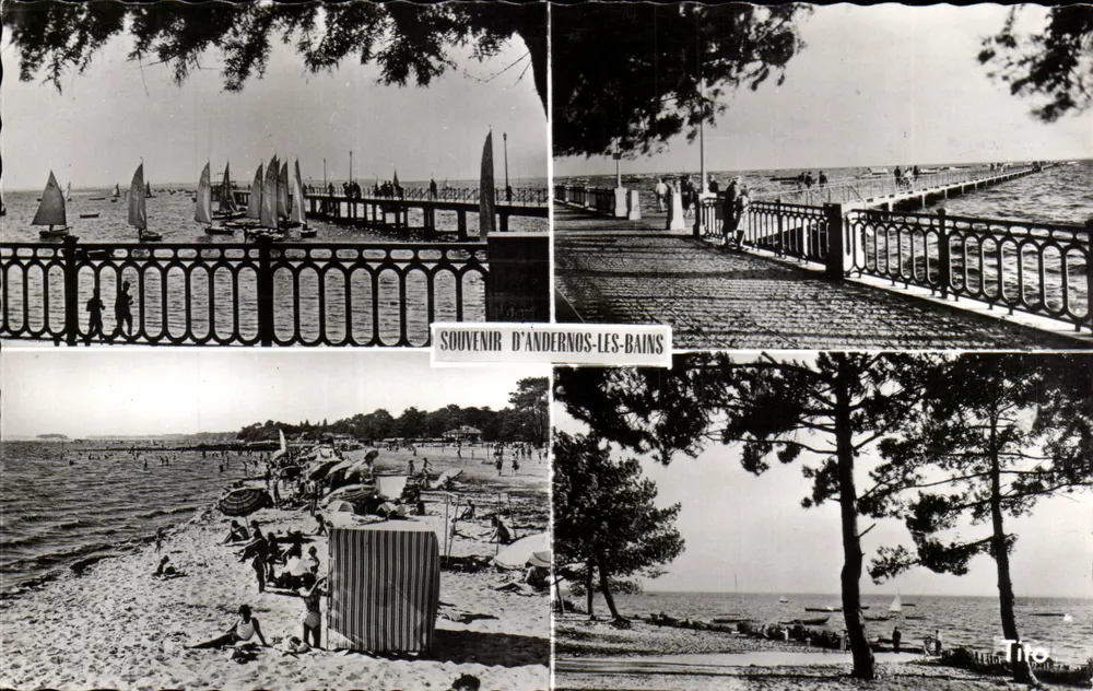 Andernos-les-Bains — Ansicht der Mole, Strand und Pinien — Tito - Vorderseite