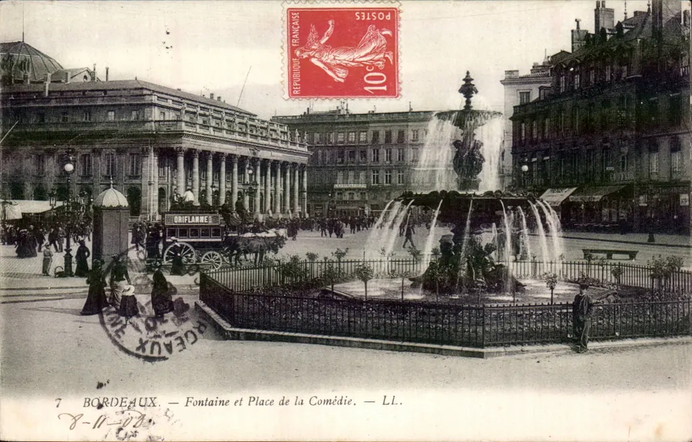 Bordeaux — Fontaine et Place de la Comédie — LL. - Vorderseite