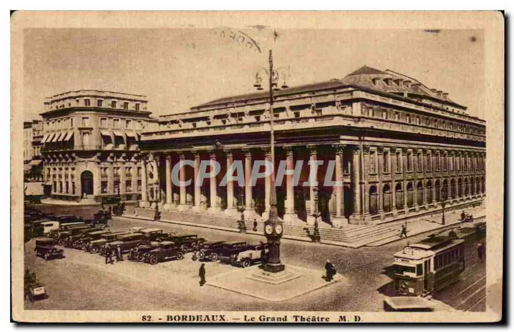 Bordeaux — O Grande Teatro — Héliogravure Marcel Delboy, n°82 - Frente