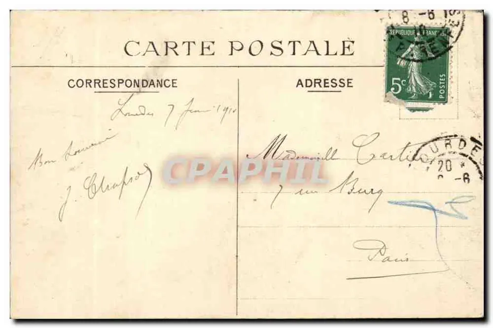 Bordeaux — Cours du Chapeau-Rouge, Präfektur und Theater — N.L. Bordeaux, Nr. 33 - Rückseite