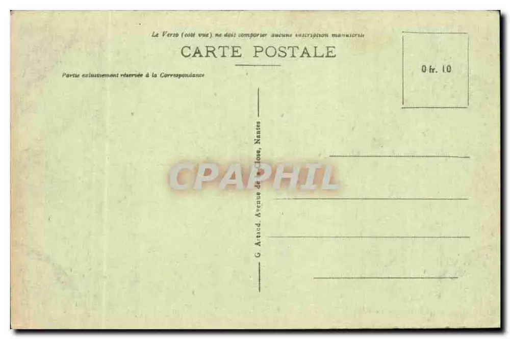 Bordeaux - Place Richelieu — vista da praça com fonte e trem — editor G. Artaud, Nantes, n° 198 - Verso