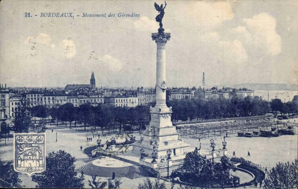 Bordeaux - Monument dos Girondinos — vista panorâmica com editor e número de série 24 - Frente