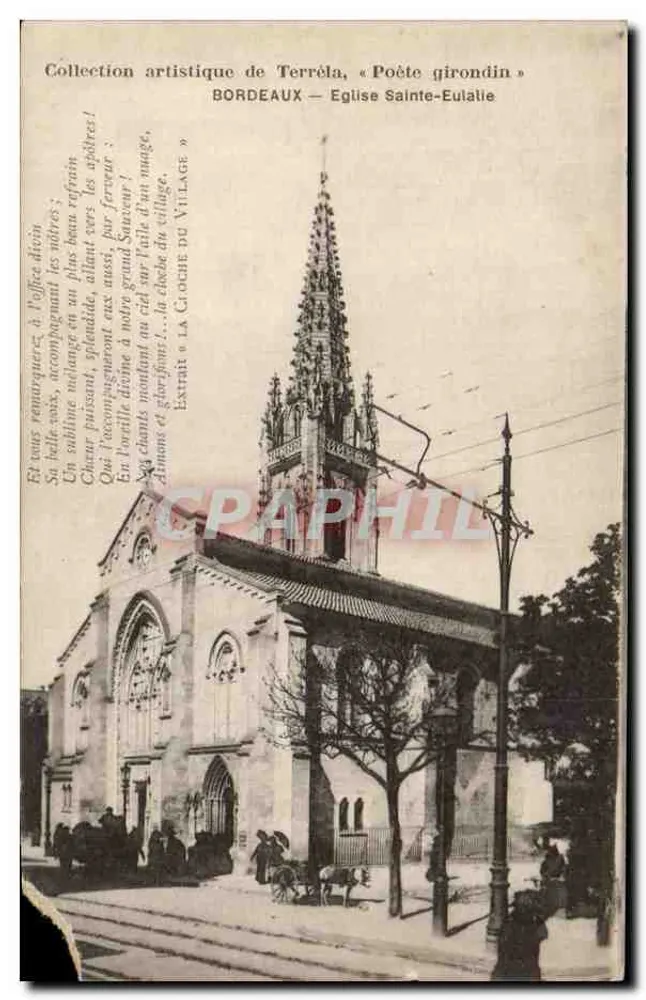 Bordeaux — Igreja de Santa Eulália — Coleção artística de Terréla, « Poeta girondino » - Frente