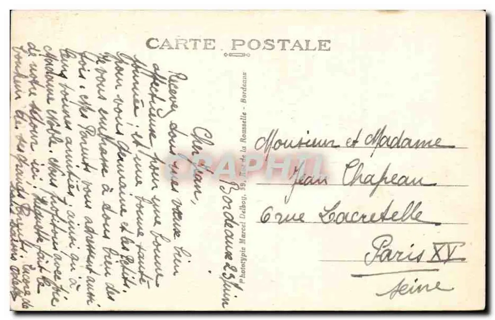 Bordeaux — Monument dos Girondins — M.D. — n°54 - Verso
