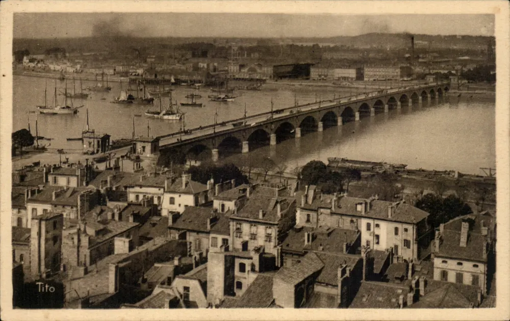 Bordeaux — Allgemeiner Blick vom Turm St Michel — Bioq Frères, Verleger, Bordeaux - Vorderseite