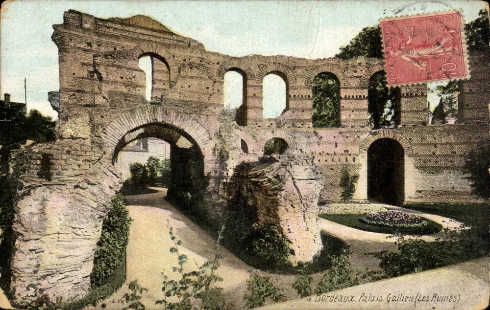 Bordeaux - Palácio Gallien (As Ruínas) — editor L. Vigny, n°14 - Frente