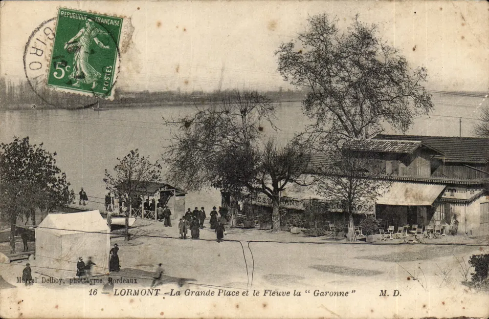 Lormont — Der Große Platz und der Fluss 'Garonne' — Marcel Delboy, Phototypie, Bordeaux - Vorderseite