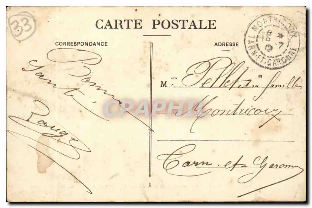 Lormont — Der Große Platz und der Fluss 'Garonne' — Marcel Delboy, Phototypie, Bordeaux - Rückseite