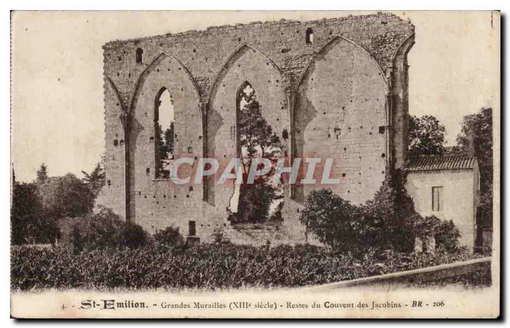 St-Emilion - Große Mauern (13. Jahrhundert) - Reste des Konvents der Jakobiner - BR - 206 - Vorderseite