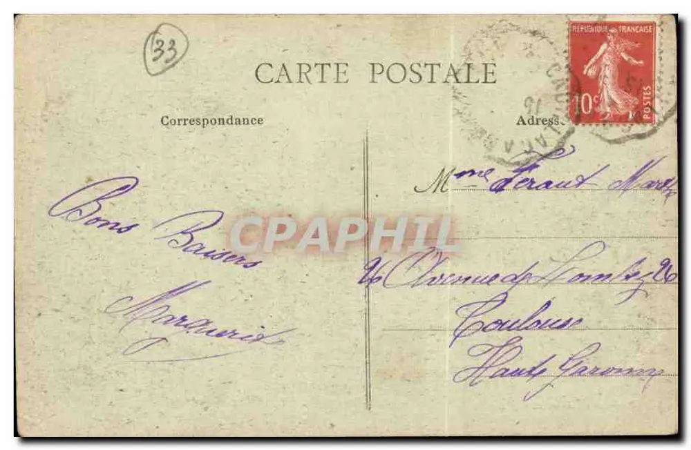 Langoiran (Gironde) — Die Hauptstraße - Das Zentrum des Dorfes — A. DASSIN, rue Front-Régular - Blayac - Rückseite