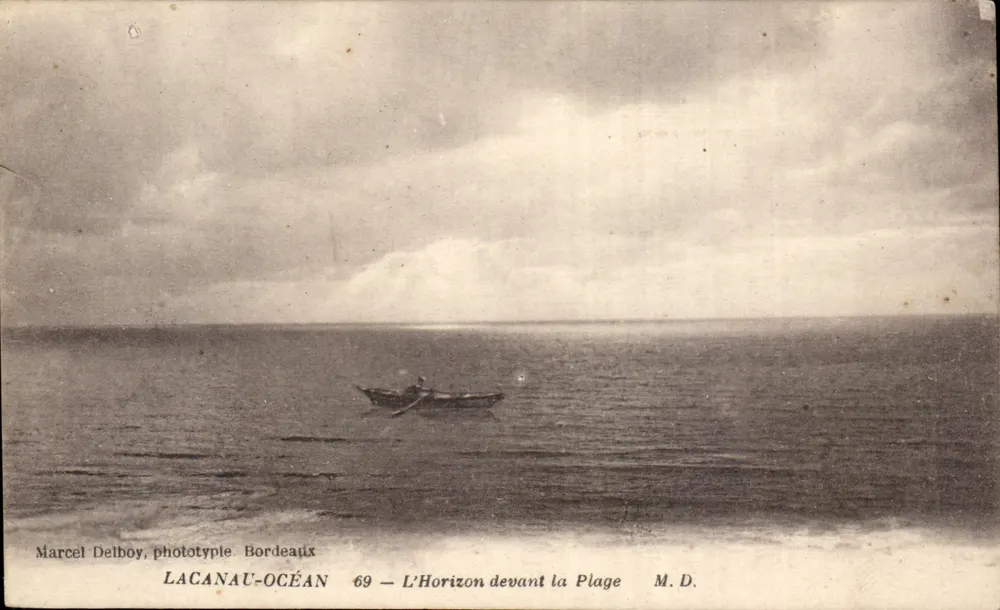 Lacanau-Océan — Vista do horizonte diante da praia — Marcel Delbouy, fototipia, Bordeaux - Frente