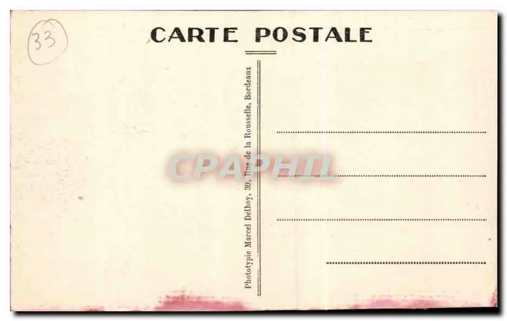 Military Camp of SOUGE (Gironde) — The Sausage — Phototypie Marcel Delboy, Bordeaux - Back