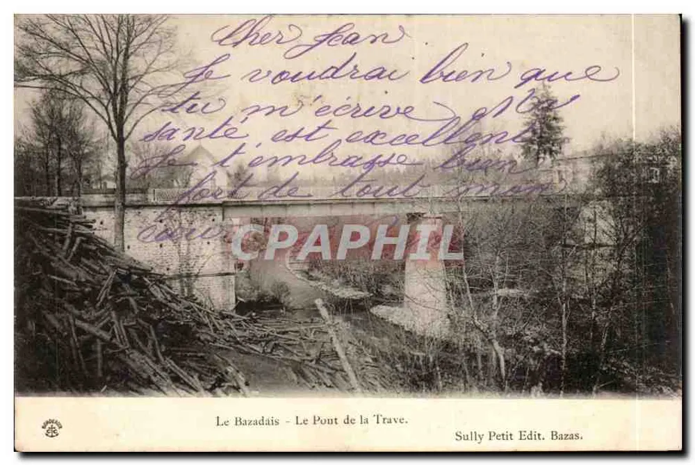 Der Bazadais - Die Brücke der Trave — Sully Petit Edit. Bazas - Vorderseite