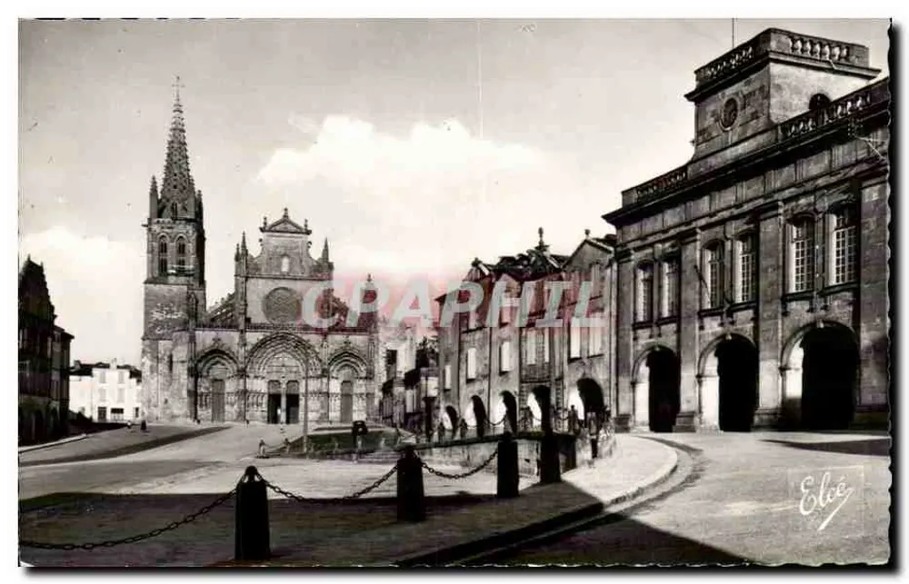Bazas — Kathedrale, Place und Rathaus — L. Chatagnéau, Victor-Hugo, Bordeaux - Vorderseite