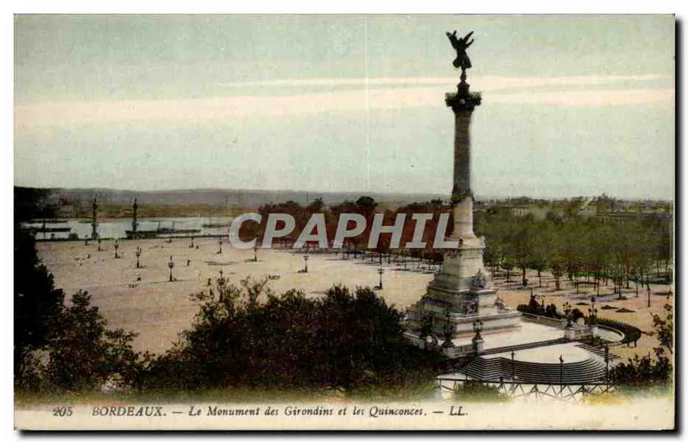 Bordeaux — Der Monument der Girondins und die Quinconces — LL - Vorderseite