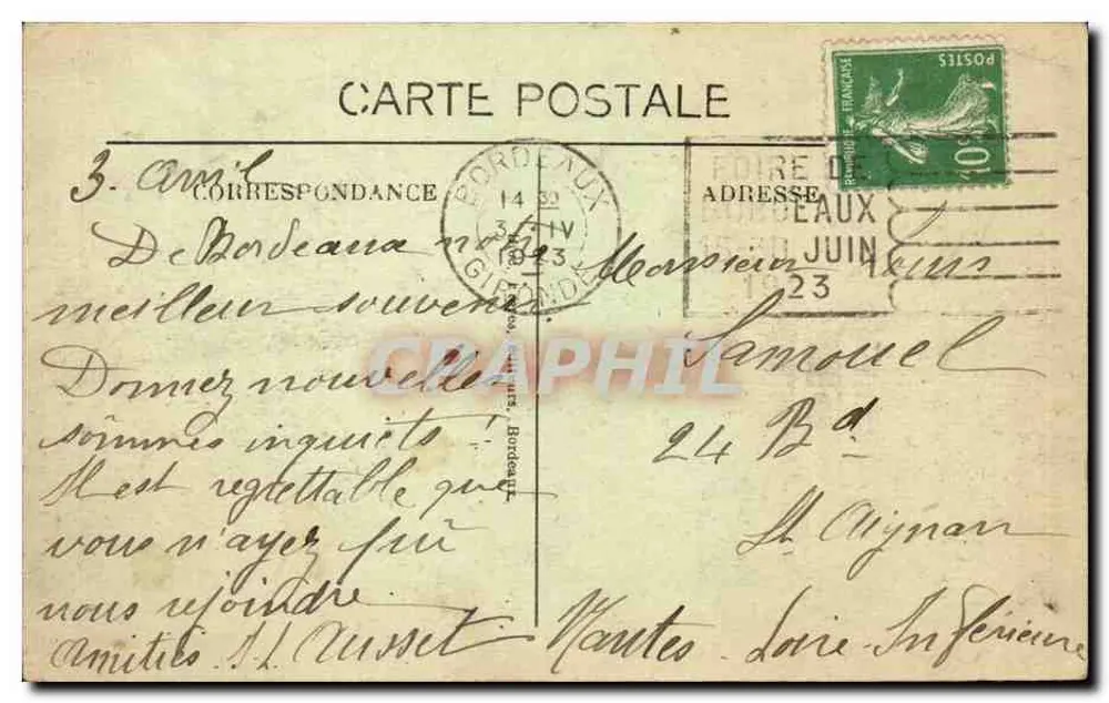 Bordeaux — El Gran Teatro — Allée de Tourny - Reverso